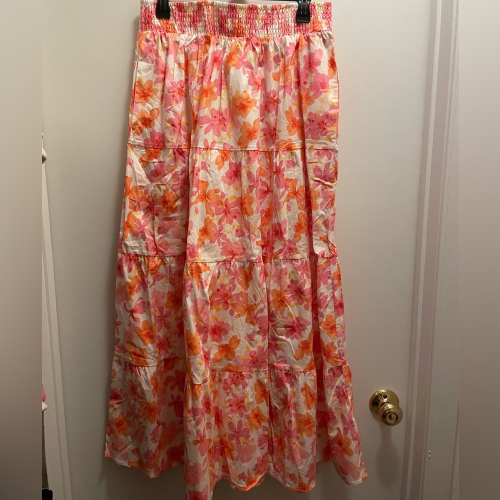 Francesca's Floral Maxi Skirt NWT